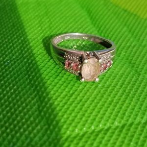 Beautiful pink stone and silver ring